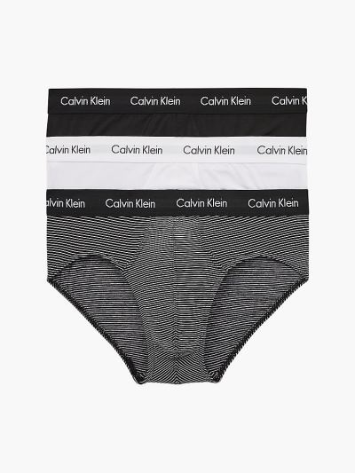 Calvin Klein Underwear HU661637 | Calvin Klein Cotton Stretch Férfi Rövidnadrág Fehér / Csíkok / Fek